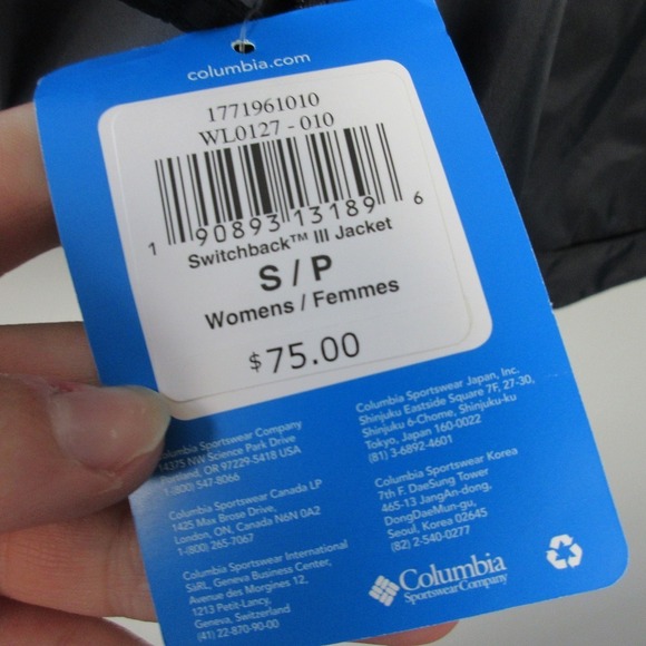 Columbia Switchback III Jacket Women S Black Zip Waterproof Rain Windbreaker 228 - Picture 8 of 13